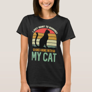 I Just want to Workout And Hang With My Cat Retro T-Shirt