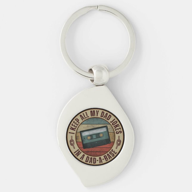 I keep all my dad jokes in a dad a base key ring (Front)
