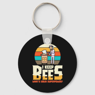 I Keep Bees Key Ring
