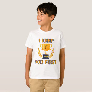 I Keep God First Faith Based Boy's T-Shirt