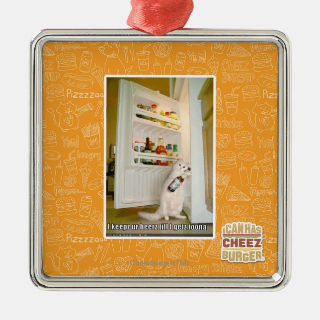 I keepz ur beerz metal tree decoration (Front)