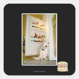 I keepz ur beerz square sticker