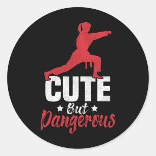 I Kick Like A Girl-karate Kickboxing Girl _1 Classic Round Sticker