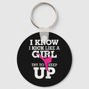 I Kick Like A Girl-kickboxing Chick S Key Ring