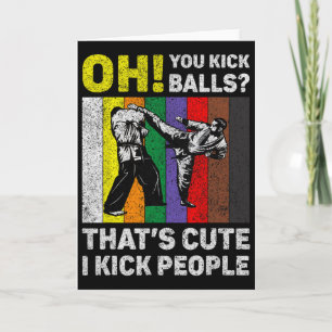 I Kick People Vintage Taekwondo Karate  Card