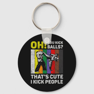 I Kick People Vintage Taekwondo Karate Key Ring