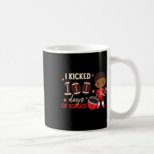 I Kicked 100 Days Of School Football African Black Coffee Mug