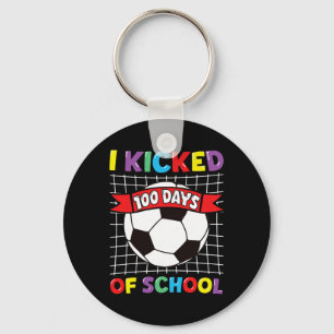 I Kicked 100 Days Of School Soccer Sport Kids Clic Key Ring
