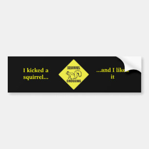 I Kicked a squirrel *NEW* Bumper Sticker