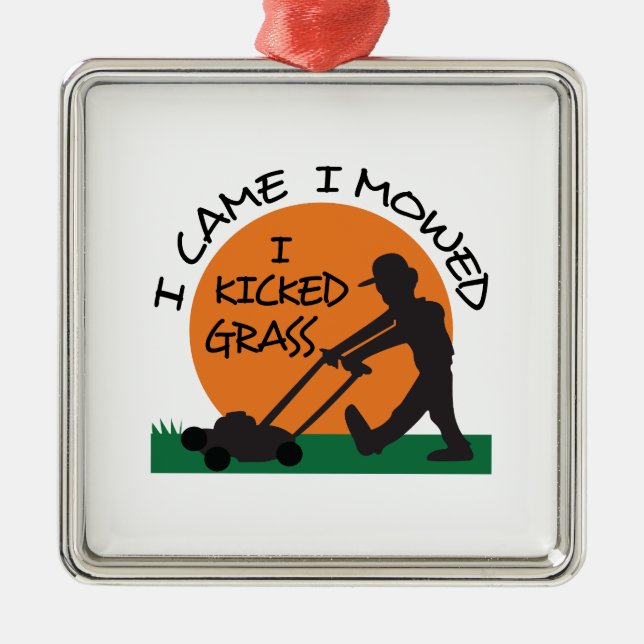 I KICKED GRASS METAL TREE DECORATION (Front)