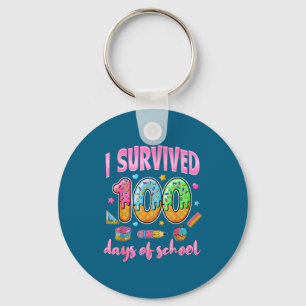 I Kid Groovy Survived 100 Days School Key Ring