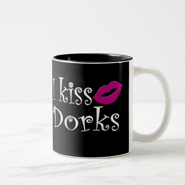 I Kiss Dorks Two-Tone Coffee Mug (Right)