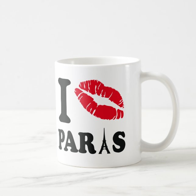 I kiss Paris Coffee Mug (Right)