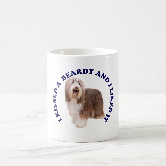 I Kissed a Bearded Collie Coffee Mug (Center)