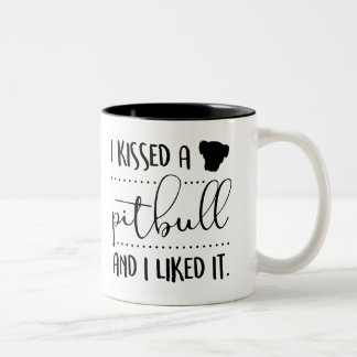 I Kissed a Pitbull Two-Tone Coffee Mug
