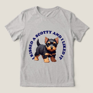 I Kissed a Scottish Terrier puppy Tri-Blend Shirt