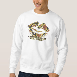 I Kissed a Snake Brown and Gold Print Sweatshirt