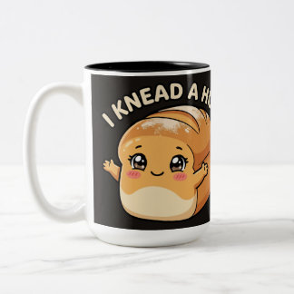 I Knead A Hug — Kawaii Bread Two-Tone Coffee Mug