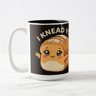 I Knead A You— Kawaii Bread Two-Tone Coffee Mug