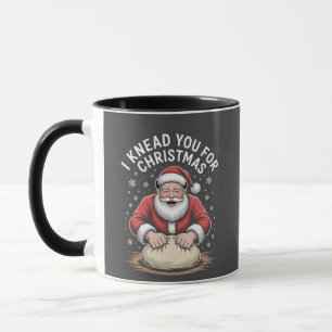 I knead you for Christmas Bakery Santa Cooking Mug