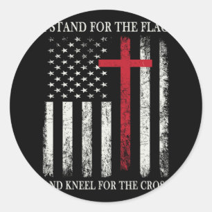 I Kneel For The Cross Shirt For Independence Day Classic Round Sticker