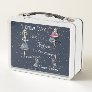 "I knew who i was.." Alice in Wonderland Metal Lunch Box