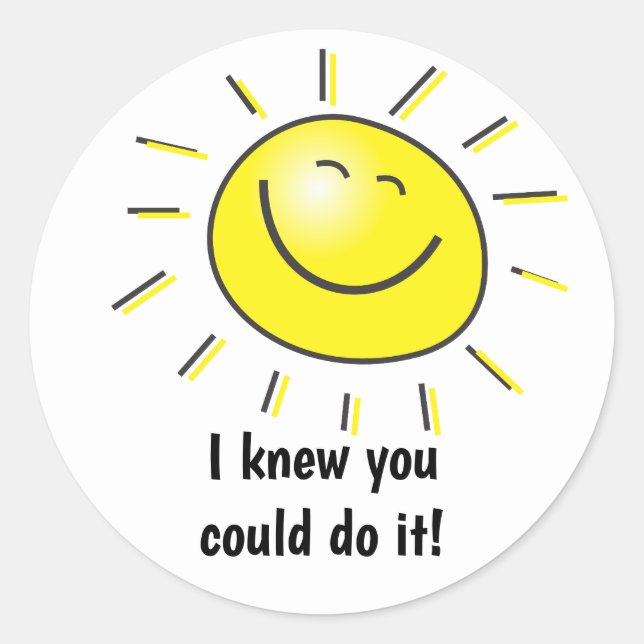 I Knew You  Could Do It Teacher Encouragement Classic Round Sticker (Front)