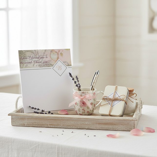 I knew you pink bird monogram notepad (Creator Uploaded)