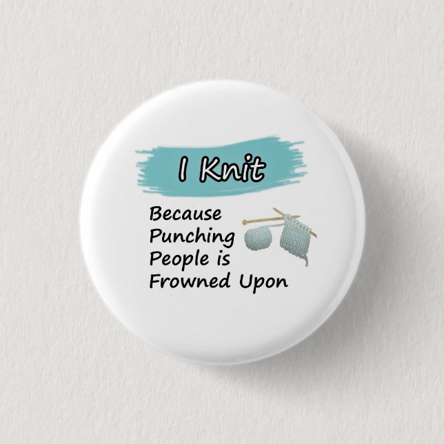 I Knit - Button (Front)