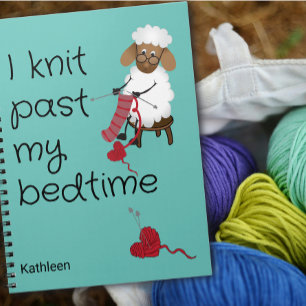 I Knit Past My Bedtime Sheep Custom Notebook