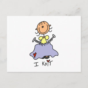 I Knit Postcard