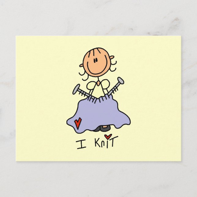 I Knit Postcard (Front)