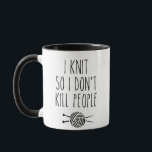 I knit so i don't kill people ,Funny Sewing Mug<br><div class="desc">These are fantastic gifts for your friends,  family or colleagues. They are guaranteed to make the recipient laugh on their birthday,  Christmas or even for a random little surprise.</div>