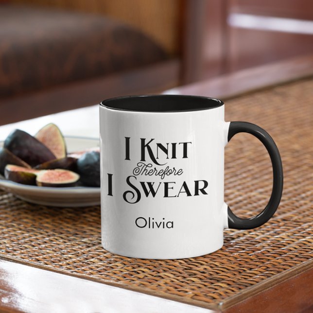 I Knit Therefore I Swear Knitting Custom Coffee Mug (Creator Uploaded)
