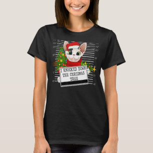 I Knocked Down Xmas Tree Cute Cat Christmas T-Shirt