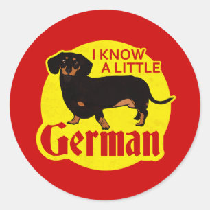 I Know A Little German Classic Round Sticker