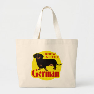 I Know A Little German Large Tote Bag