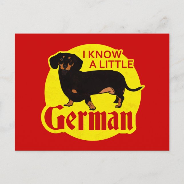 I Know A Little German Postcard (Front)