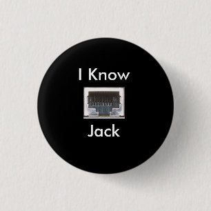 I Know Ethernet Network Jack 3 Cm Round Badge
