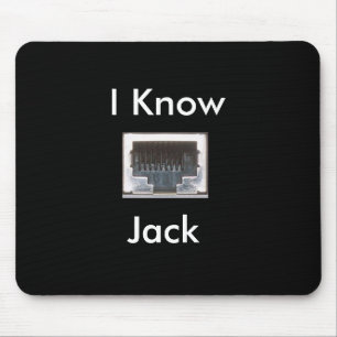 I Know Ethernet Network Jack Mouse Mat