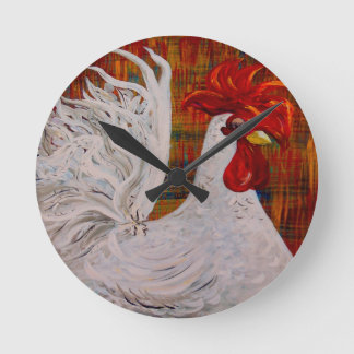 I Know I am Lovely White Rooster Round Clock