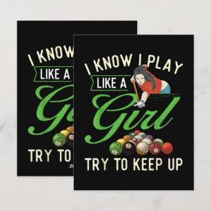 I Know I Play Like A Girl - Female Billiard Pool  Holiday Card