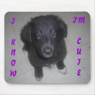 I KNOW I'M CUTE PUPPY MOUSE MAT