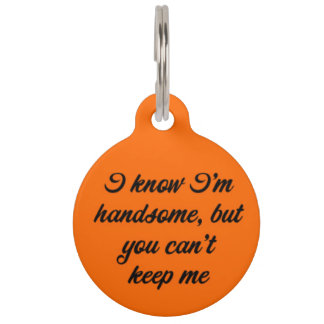 I know I'm handsome Pet Tag