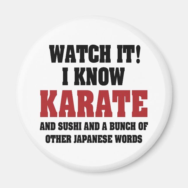 I Know Karate! And Sushi And Other Japanese Words Magnet (Front)