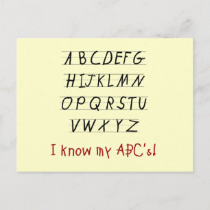 I Know My ABCs Tshirts and Gifts Postcard