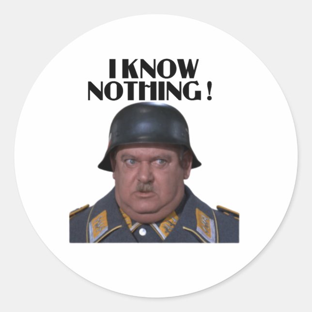 I Know Nothing Classic Round Sticker (Front)