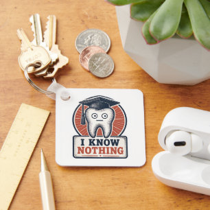 I Know Nothing Funny Tooth Meme Key Ring