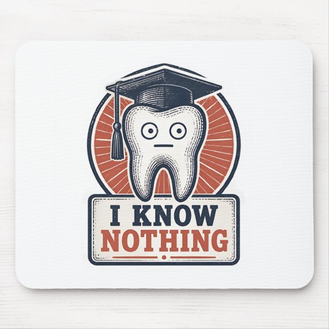 I Know Nothing Funny Tooth Meme Mouse Mat (Front)