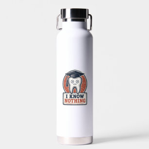 I Know Nothing Funny Tooth Meme Water Bottle